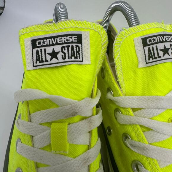 Converse All Star Neon Yellow Low Top Fashion Sneakers Womens Size 8 Mens 6 - Picture 9 of 13